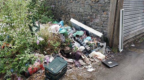 A pile of rubbish bags.