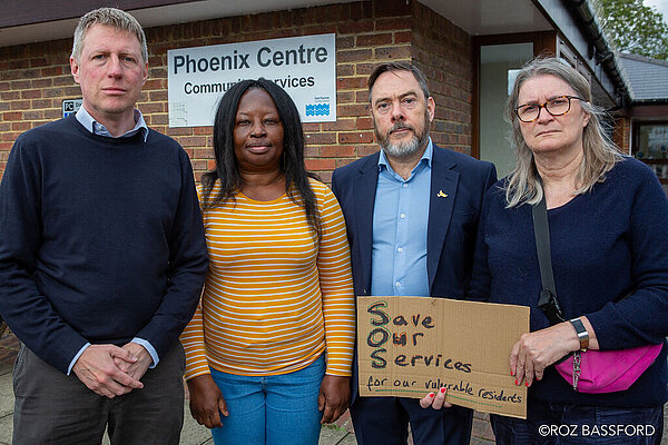 Lewes MP James MacCleary, Lewes District Councillor Janet Baah, and Lewes Town Councillors Kevin West and Edwina Livesey